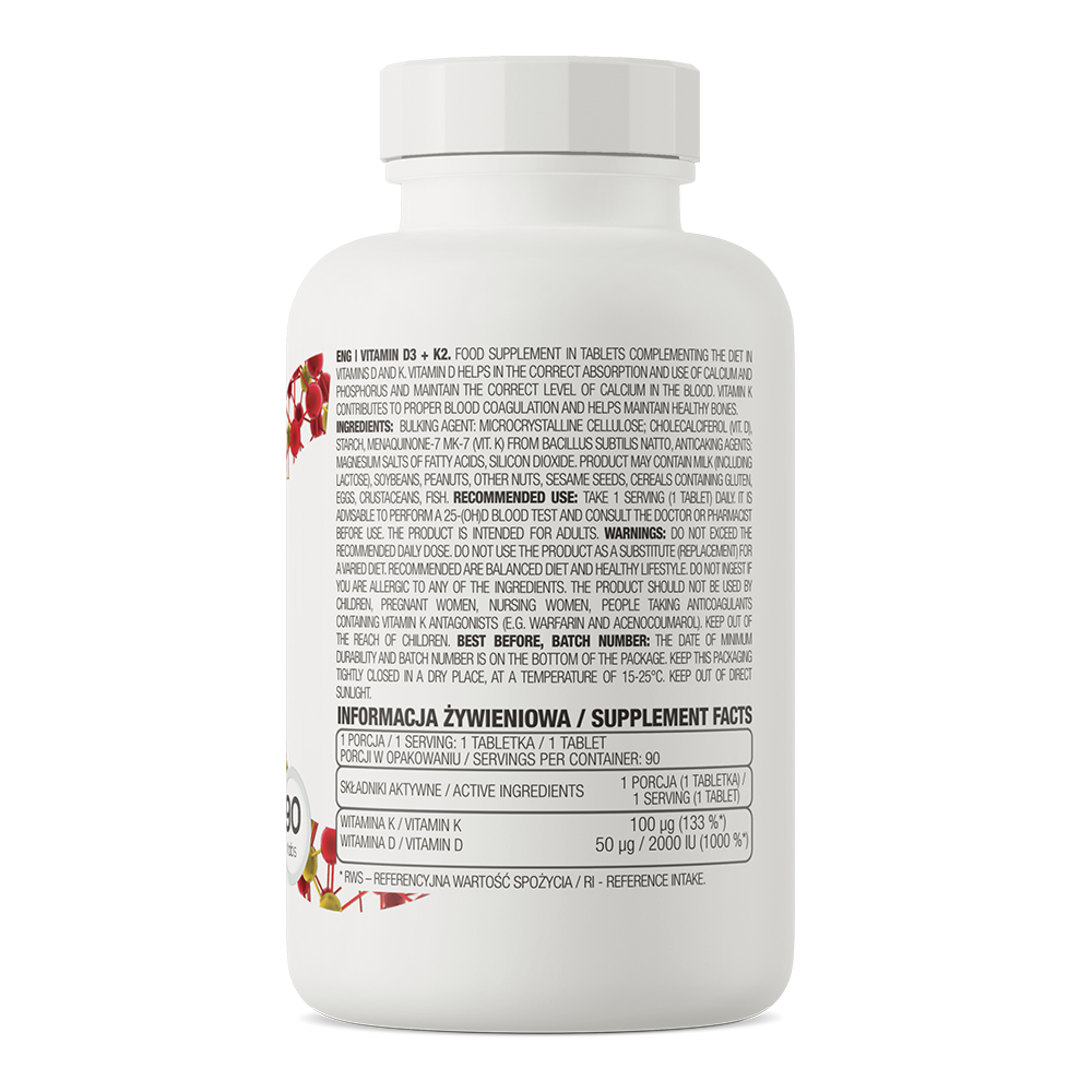 OstroVit Vitamin D3 + K2, 90 tabs