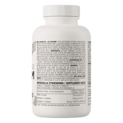 OstroVit Vitamin D3 + K2 + Kalcium 90 tabs
