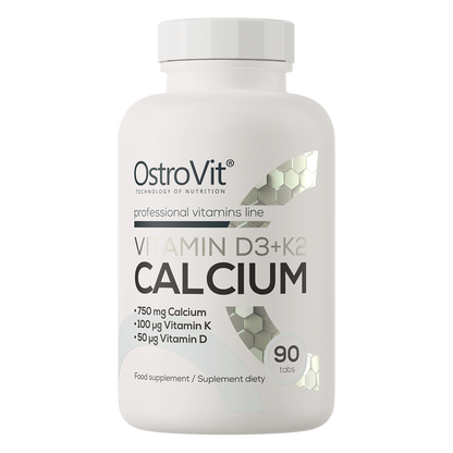 OstroVit Vitamin D3 + K2 + Kalcium 90 tabs